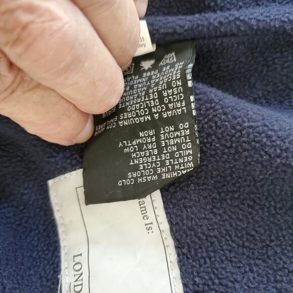 London Fog Girls 6X Rainbow Heart Hooded Rain Coat Jacket Fleece Lined Navy - Picture 8 of 9